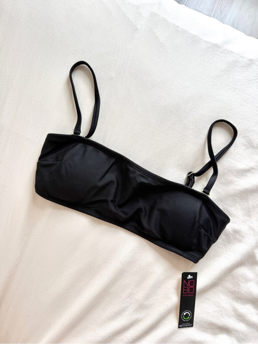 Black Bandeau Bikini top with Adjustable Straps